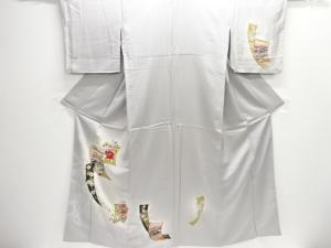 短冊に草花模様訪問着